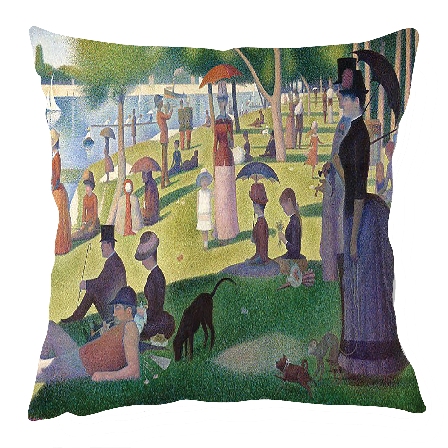 Georges Seurat's "Sunday Afternoon" Inspired Cushion Cover