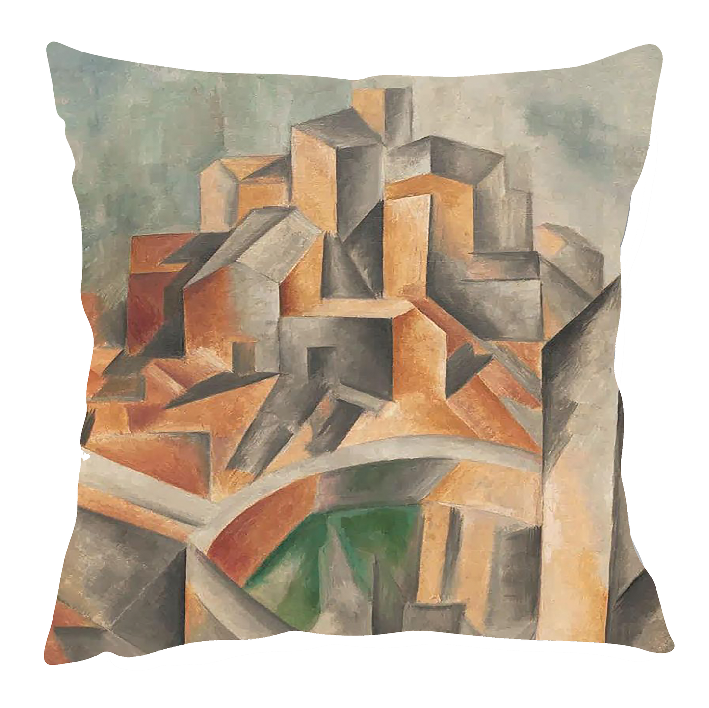 Picasso's "The Reservoir, Horta de Ebro" Inspired Cushion Cover