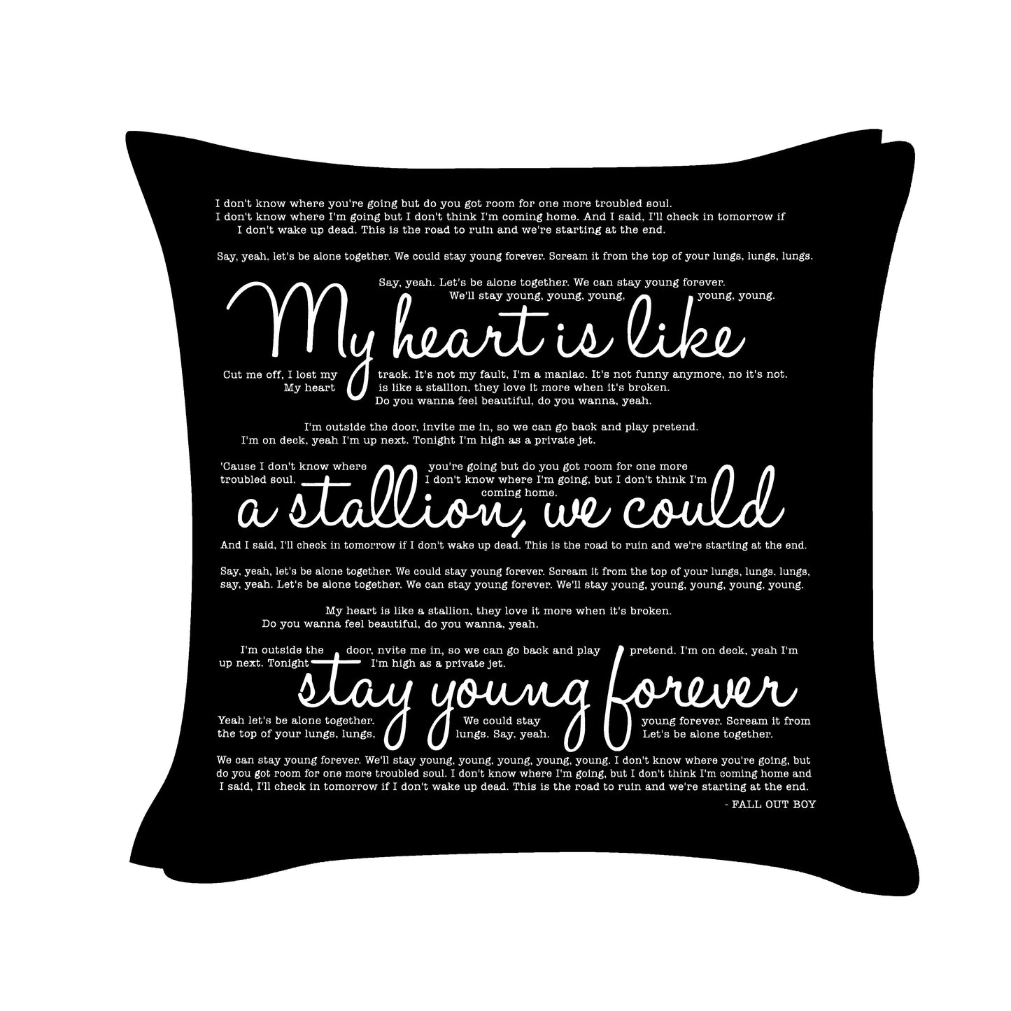 Alone together - Fall out boy - Song Lyric Inspired Cushion Cover