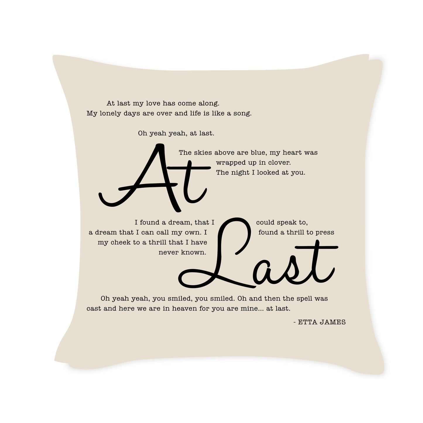 At last - Etta James - Song Lyric Inspired Cushion Cover