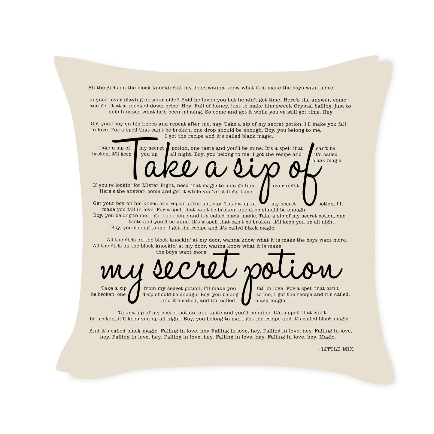 Little Mix - Black Magic - Song Lyric Inspired Cushion Cover