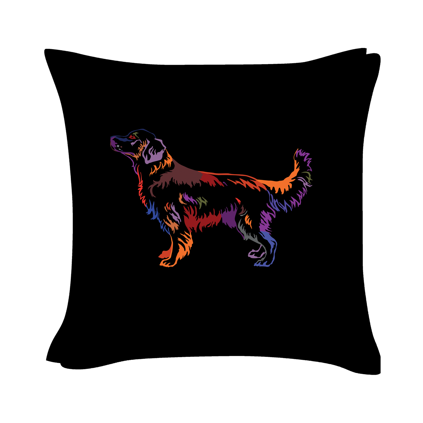 Golden Retriever Art - Black Cushion Cover