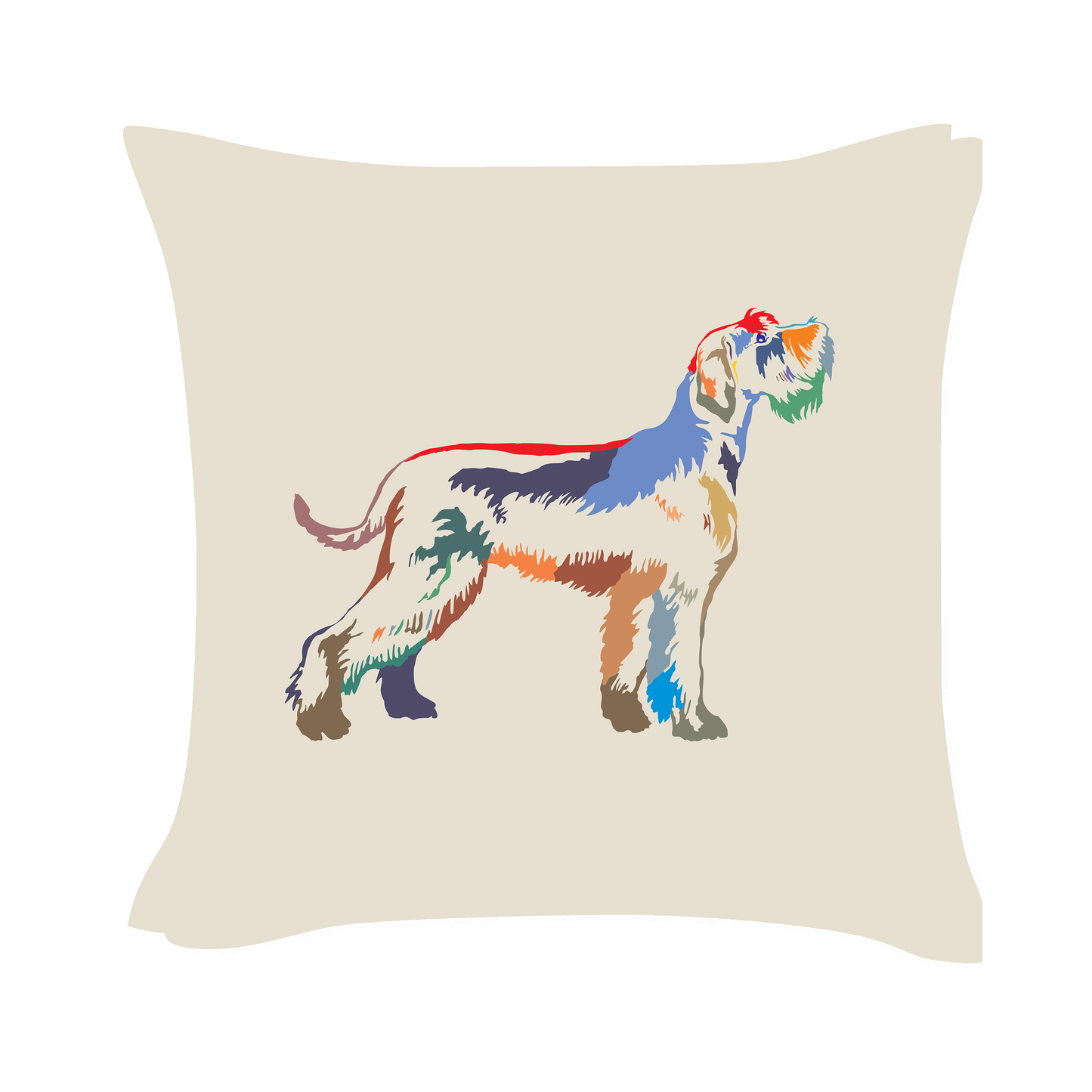Schnauzer Art - Beige Cushion Cover