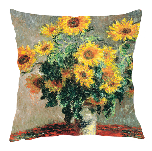 Monet's "Bouquet of Sunflowers" Inspired Cushion Cover