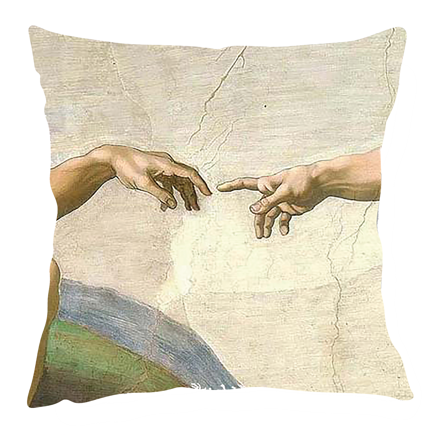 Michelangelo's "The Creation of Adam" Inspired Cushion Cover