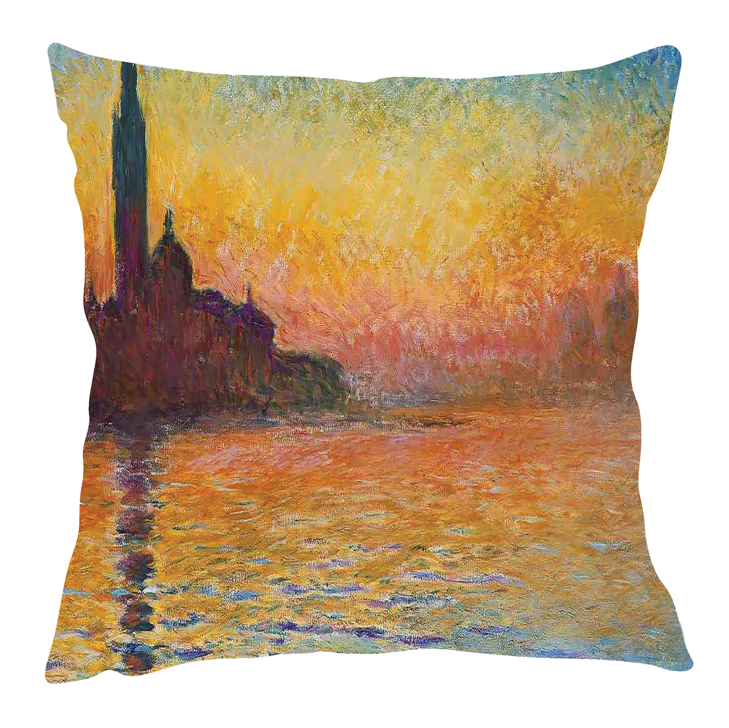 Monet's "San Giorgio Maggiore at Dusk" Inspired Cushion Cover