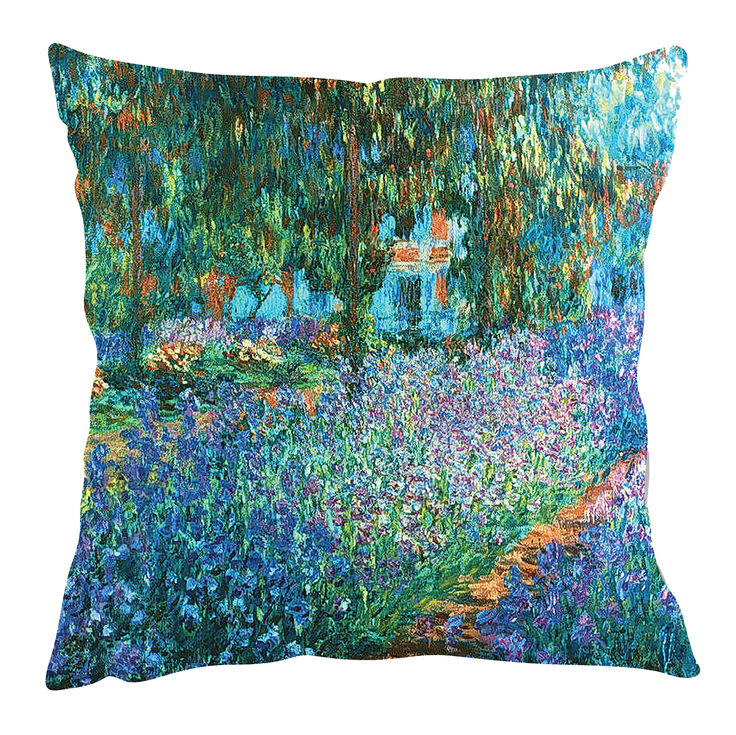 Monet's "Pathway of Flowers" Inspired Cushion Cover