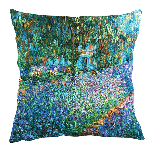 Monet's "Pathway of Flowers" Inspired Cushion Cover