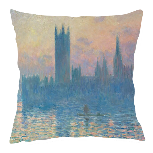 Monet’s "The Houses of Parliament at Sunset" Inspired Cushion Cover