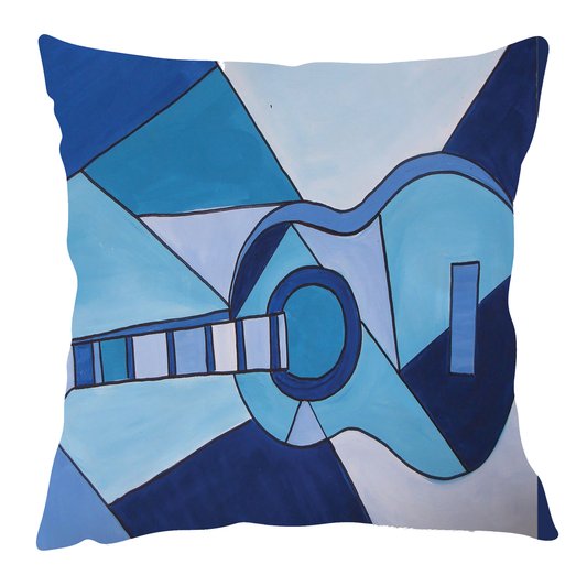 Picasso's "Blue Guitar" Inspired Cushion Cover