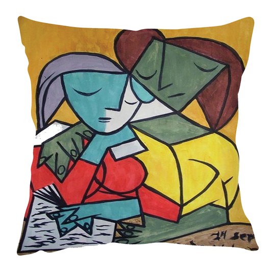 Picasso's "Two Girls Reading" Inspired Cushion Cover