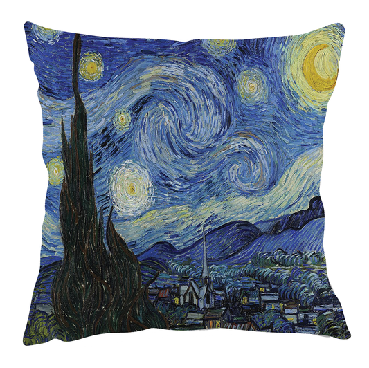 Van Gogh's "Starry Night" Inspired Cushion Cover