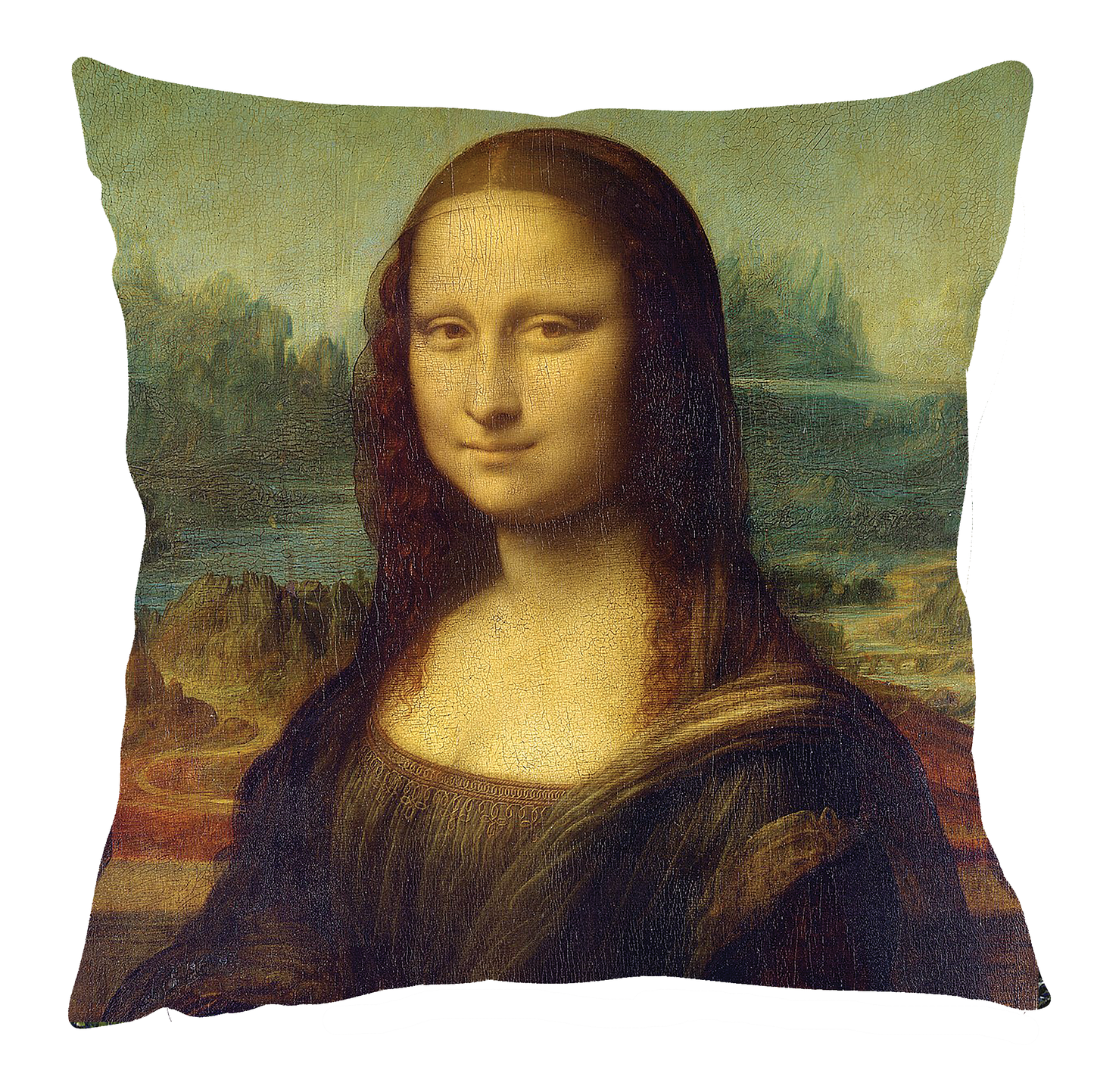 Leonardo Da Vinci's "The Mona Lisa" Inspired Cushion Cover