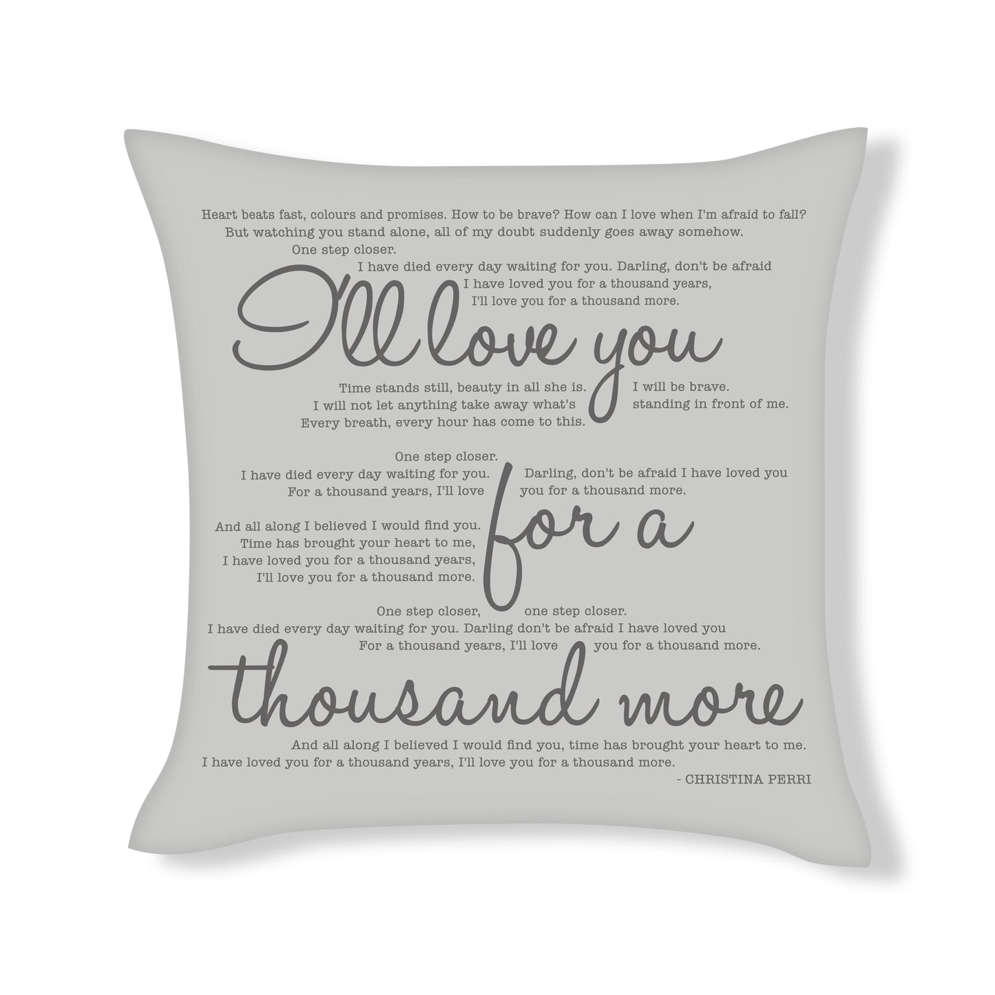 Thousand Years - Christina Perri - Song Lyric Inspired Cushion Cover