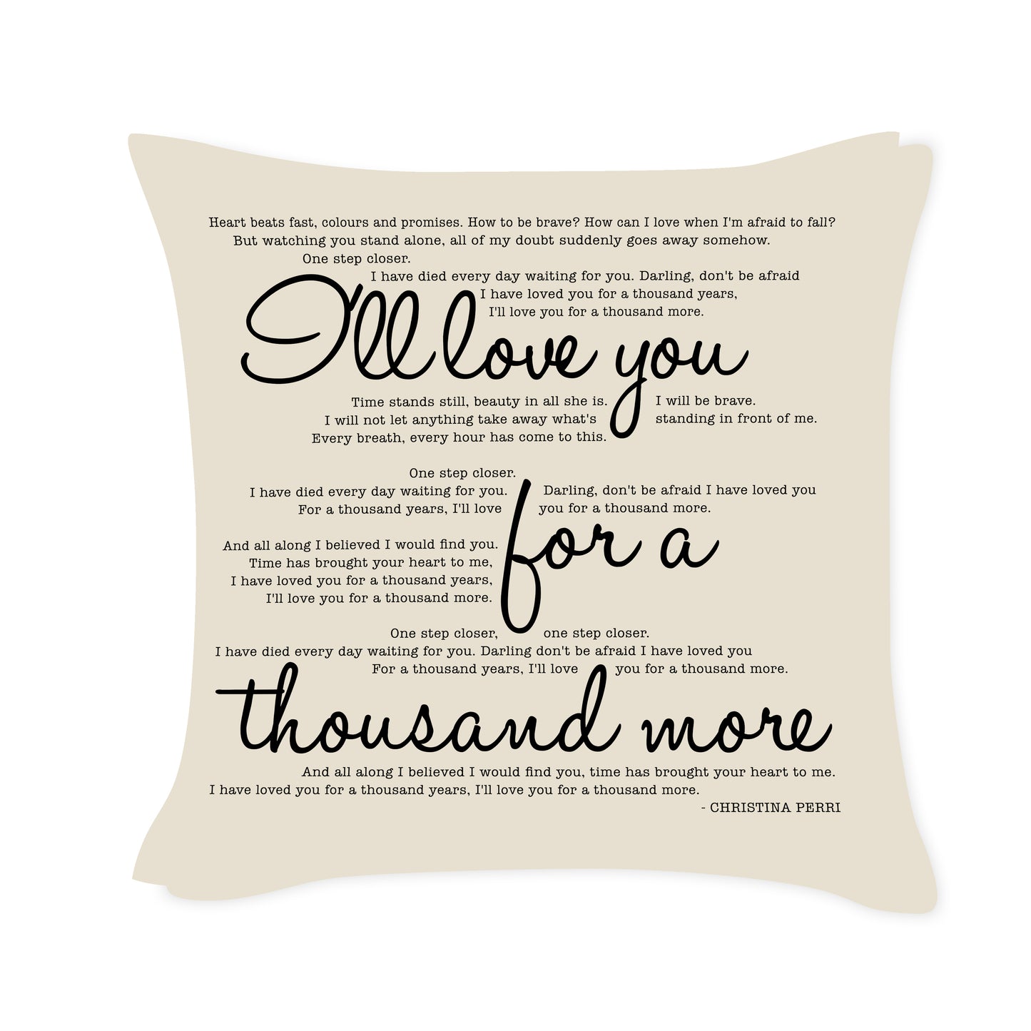 Thousand Years - Christina Perri - Song Lyric Inspired Cushion Cover