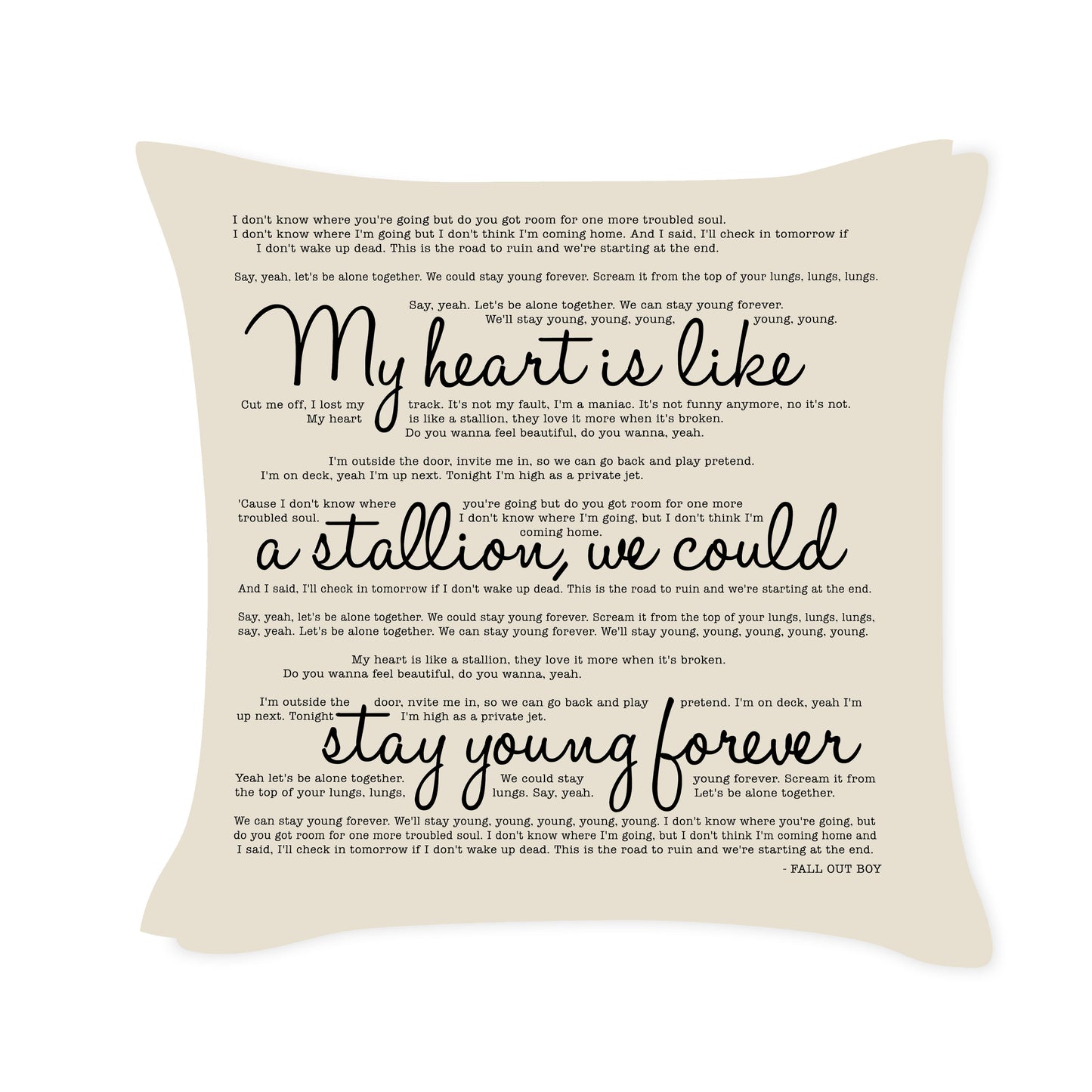 Alone together - Fall out boy - Song Lyric Inspired Cushion Cover