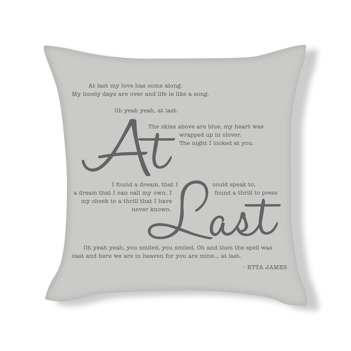 At last - Etta James - Song Lyric Inspired Cushion Cover