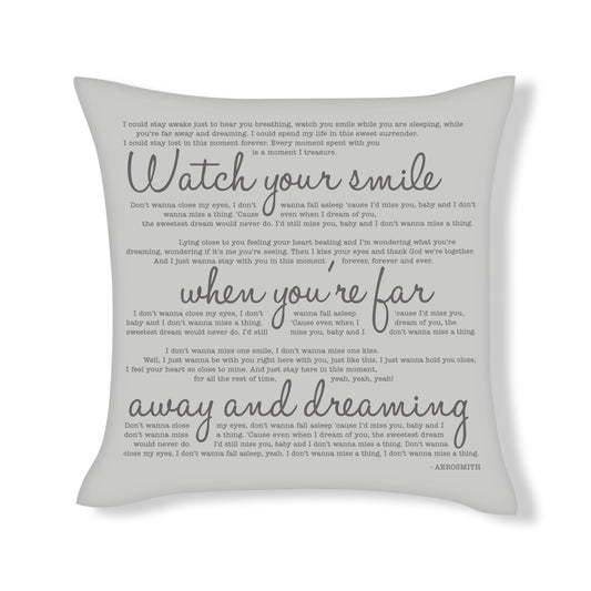 Don’t wanna miss a thing - Aerosmith - Song Lyric Inspired Cushion Cover