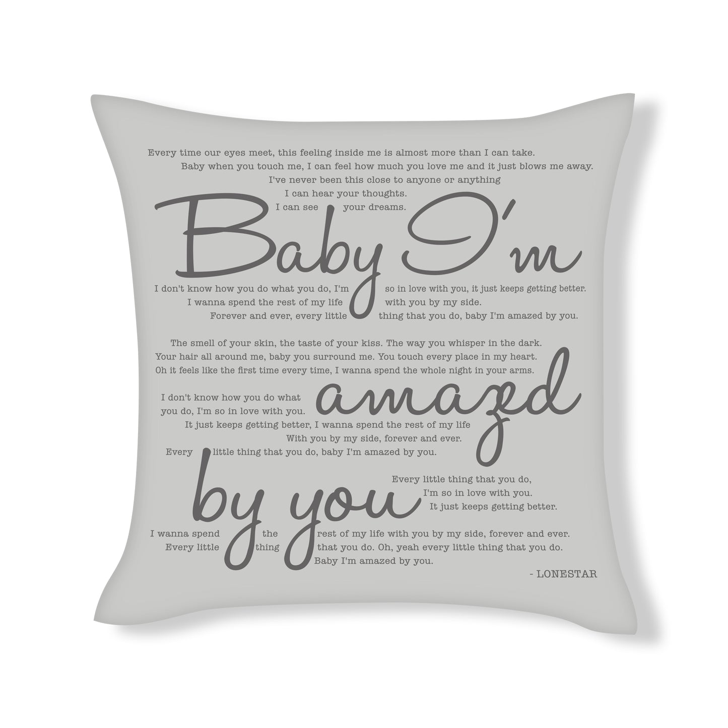 Amazed by you - Lonestar - Song Lyric Inspired Cushion Cover