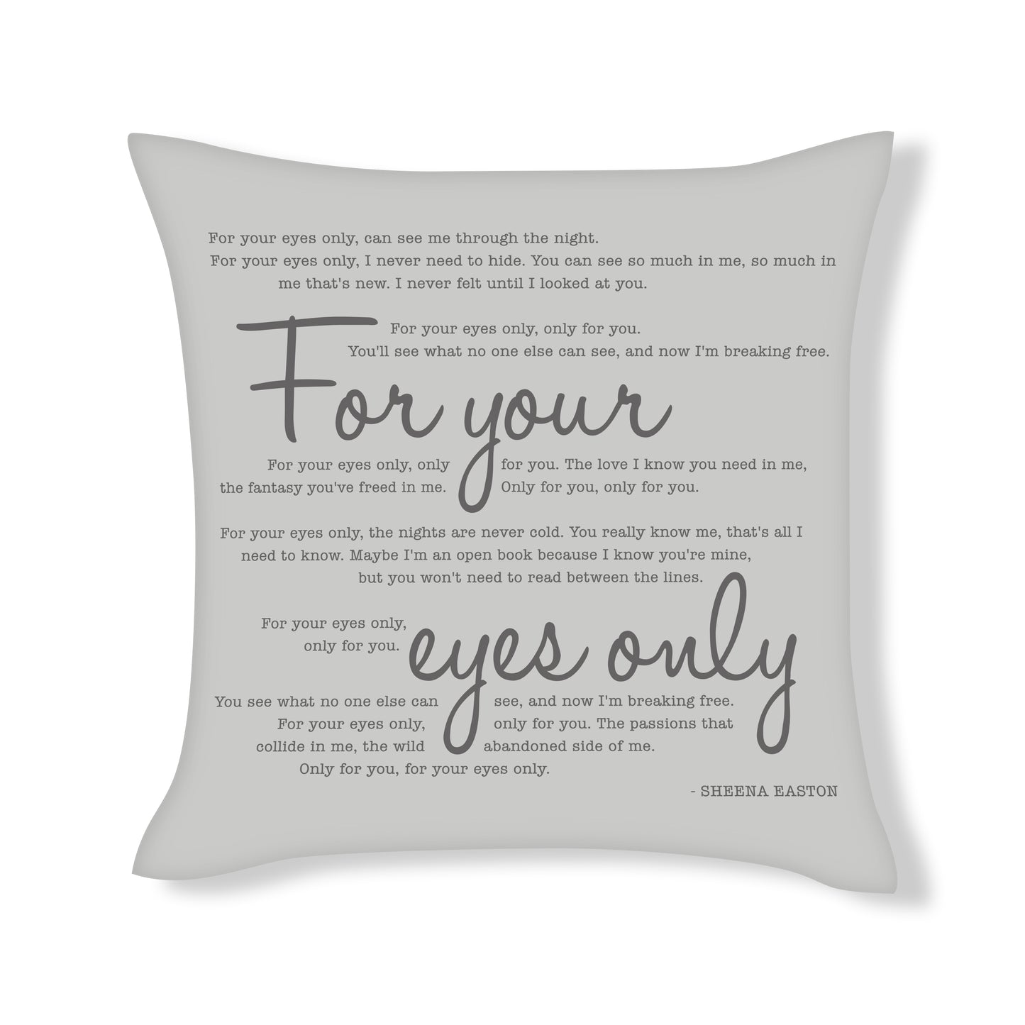 For your eyes only - Sheena Easton - Song Lyric Inspired Cushion Cover