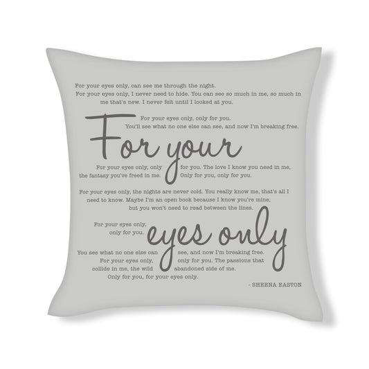 For your eyes only - Sheena Easton - Song Lyric Inspired Cushion Cover
