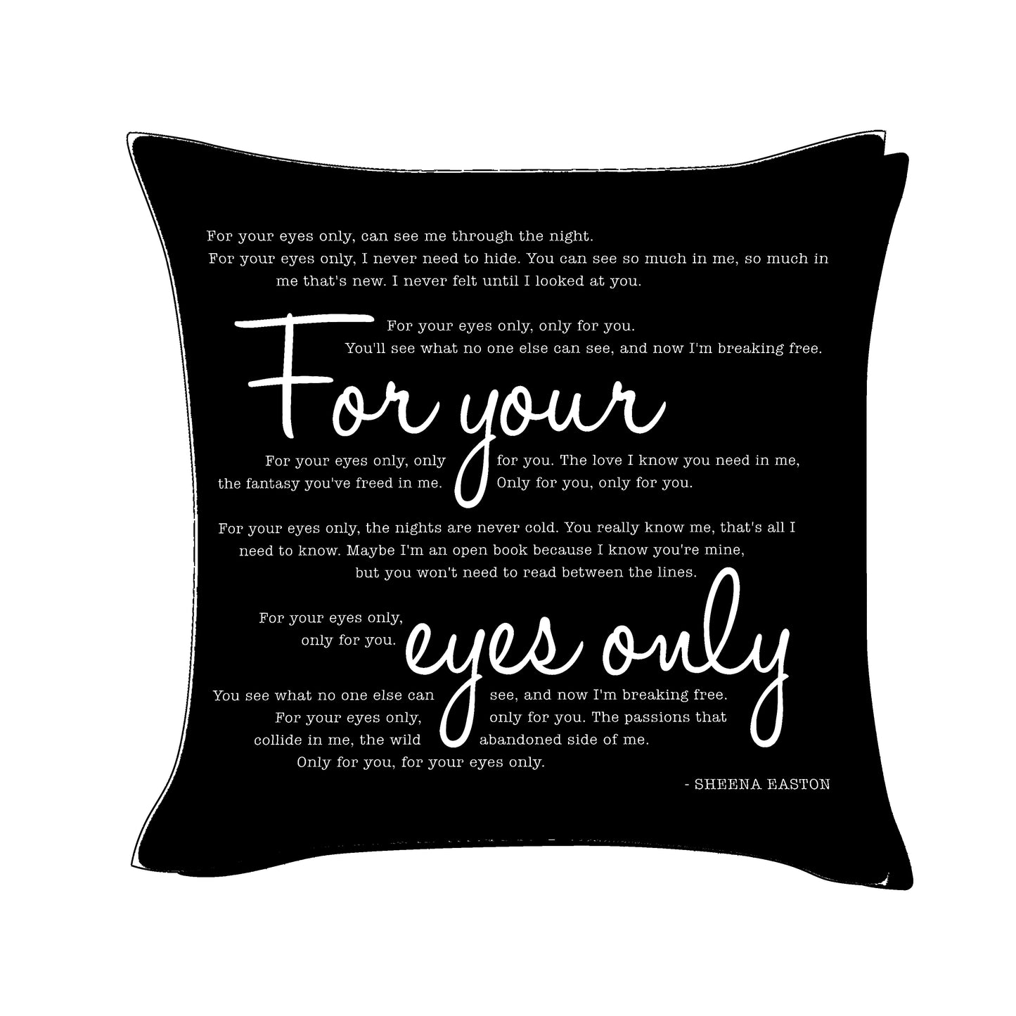 For your eyes only - Sheena Easton - Song Lyric Inspired Cushion Cover