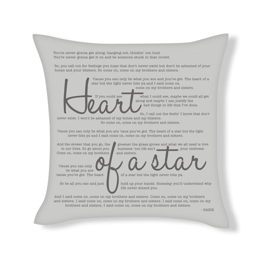 Heart of a star - Oasis  - Song Lyric Inspired Cushion Cover