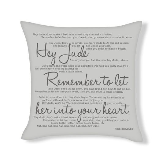 Hey Jude - The Beatles - Song Lyric Inspired Cushion Cover