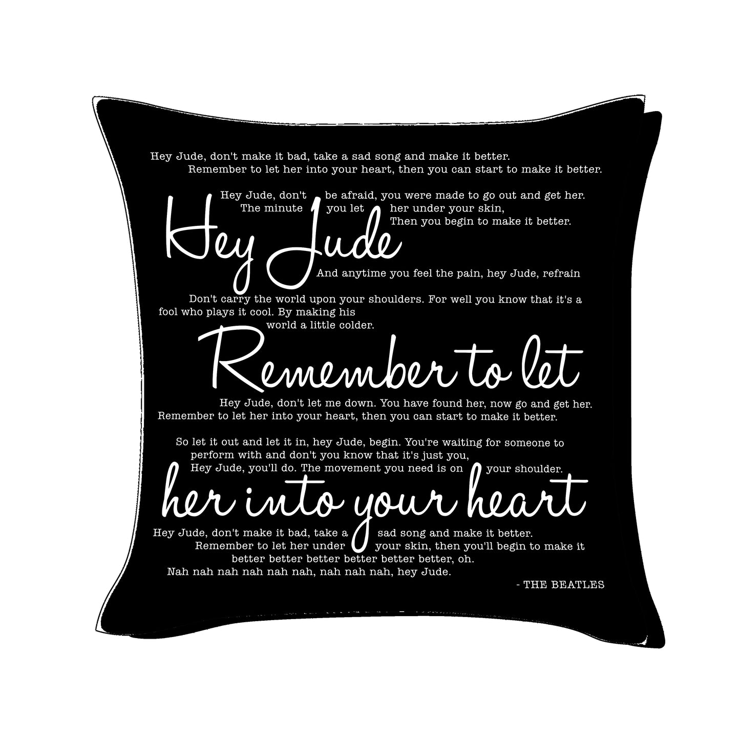 Hey Jude - The Beatles - Song Lyric Inspired Cushion Cover