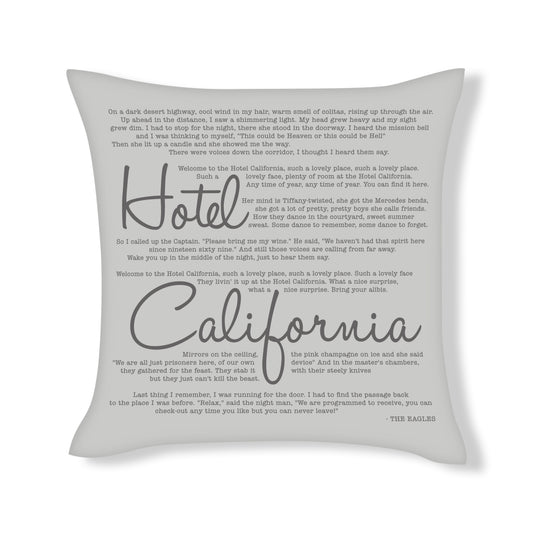 Hotel California - The Eagles - Song Lyric Inspired Cushion Cover