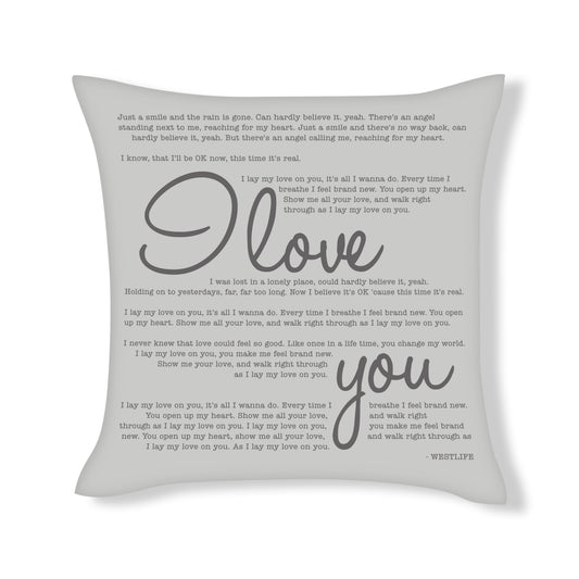I love you - Westlife - Song Lyric Inspired Cushion Cover