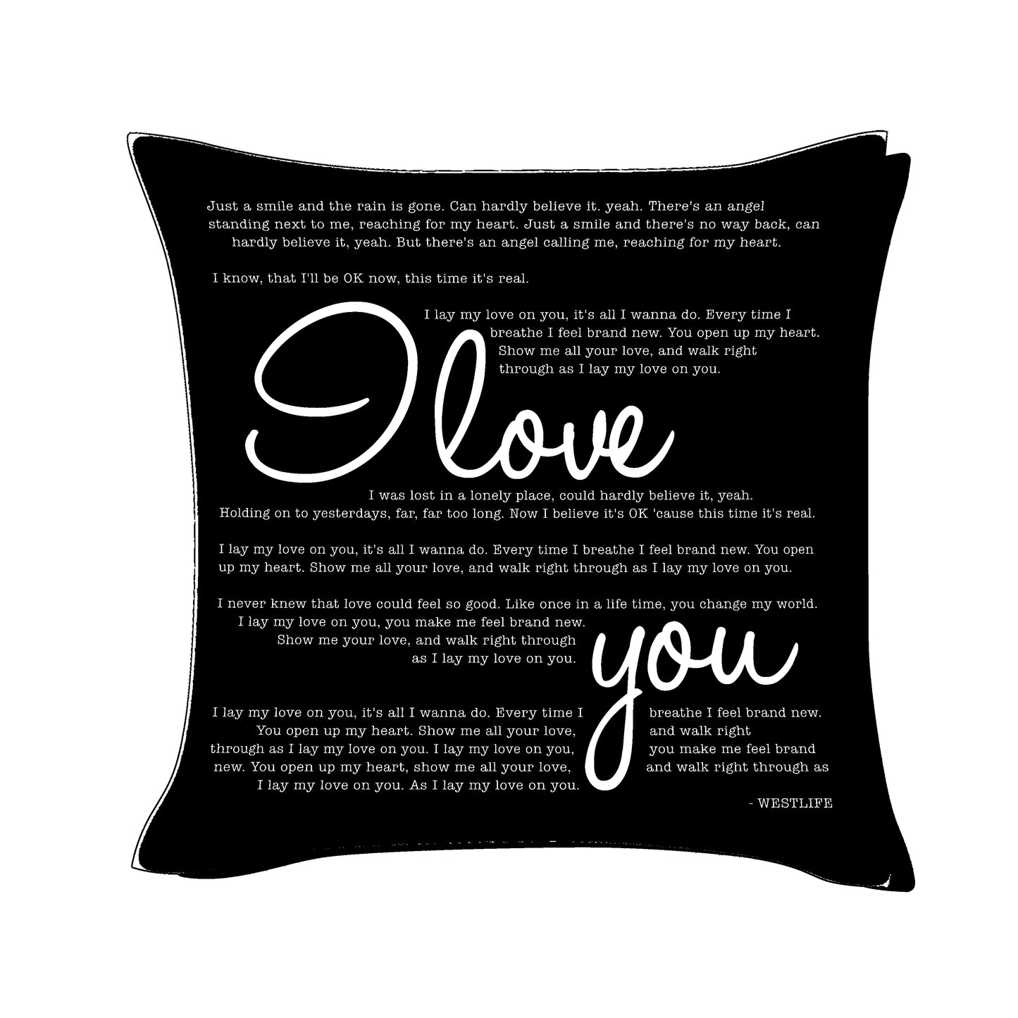 I love you - Westlife - Song Lyric Inspired Cushion Cover