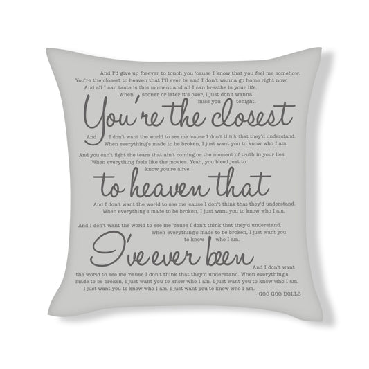 Iris - Goo Goo Dolls - Song Lyric Inspired Cushion Cover