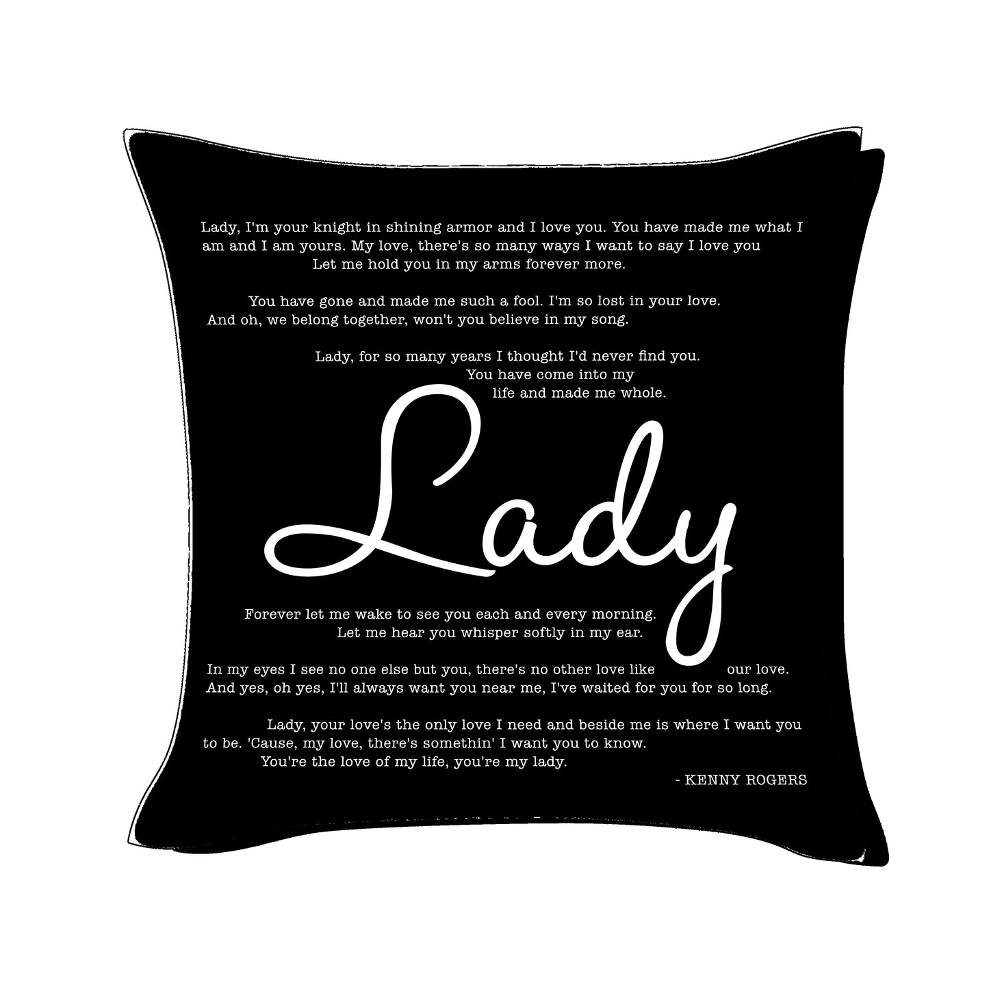Kenny Rogers - Lady  - Song Lyric Inspired Cushion Cover