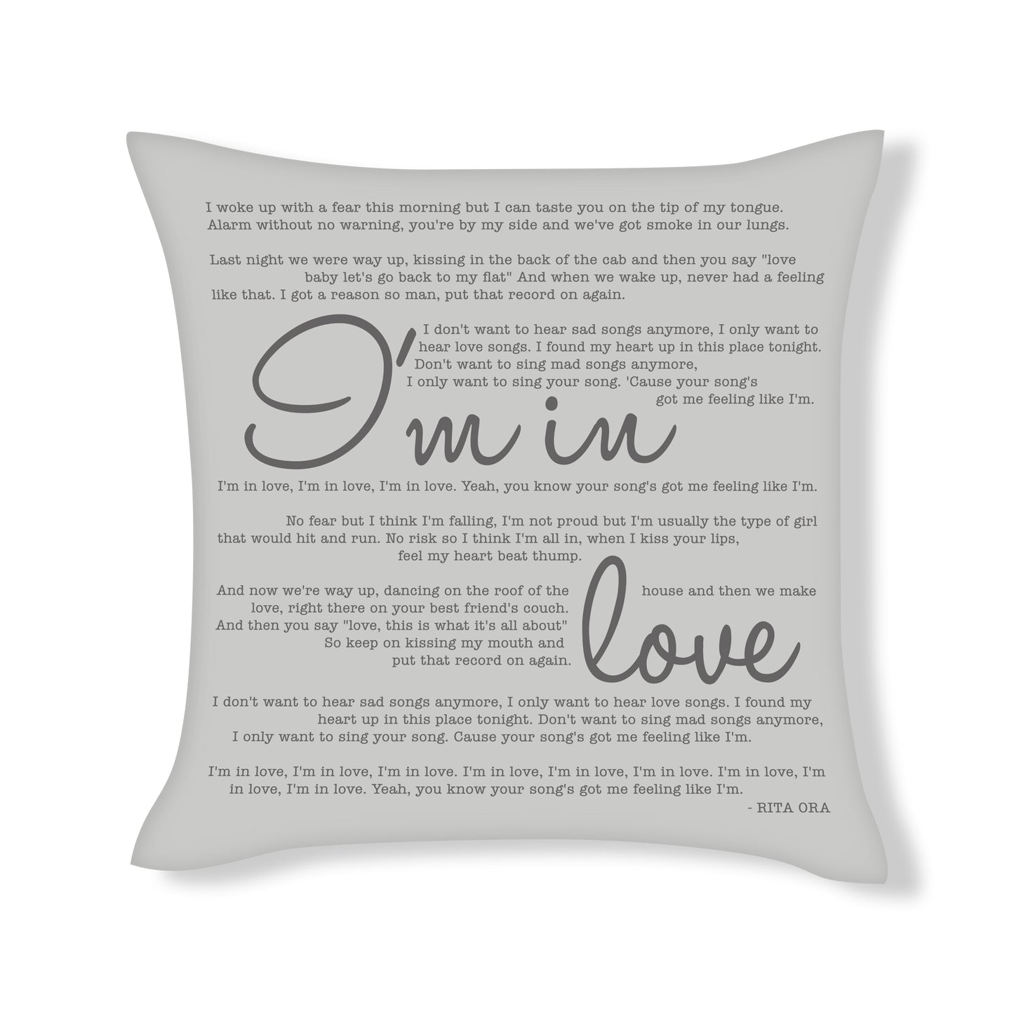 Rita Ora - Your Song - Song Lyric Inspired Cushion Cover