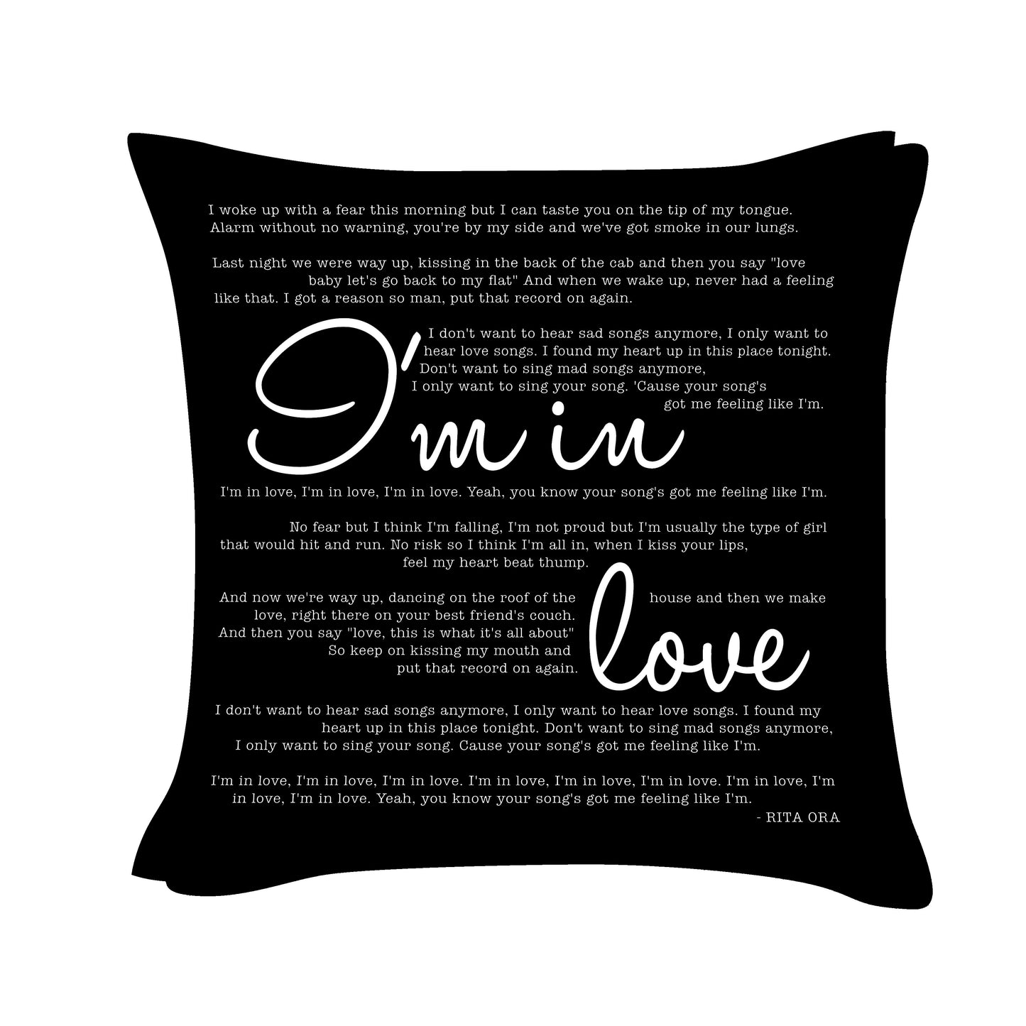 Rita Ora - Your Song - Song Lyric Inspired Cushion Cover