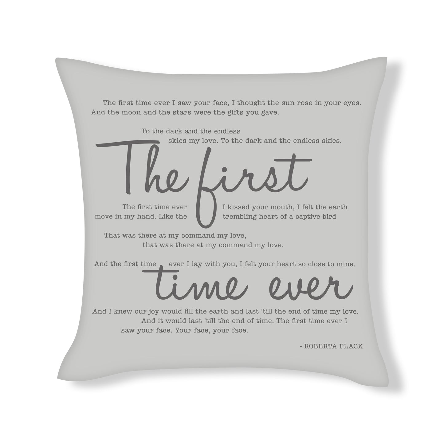Roberta Flack - First Time - Song Lyric Inspired Cushion Cover