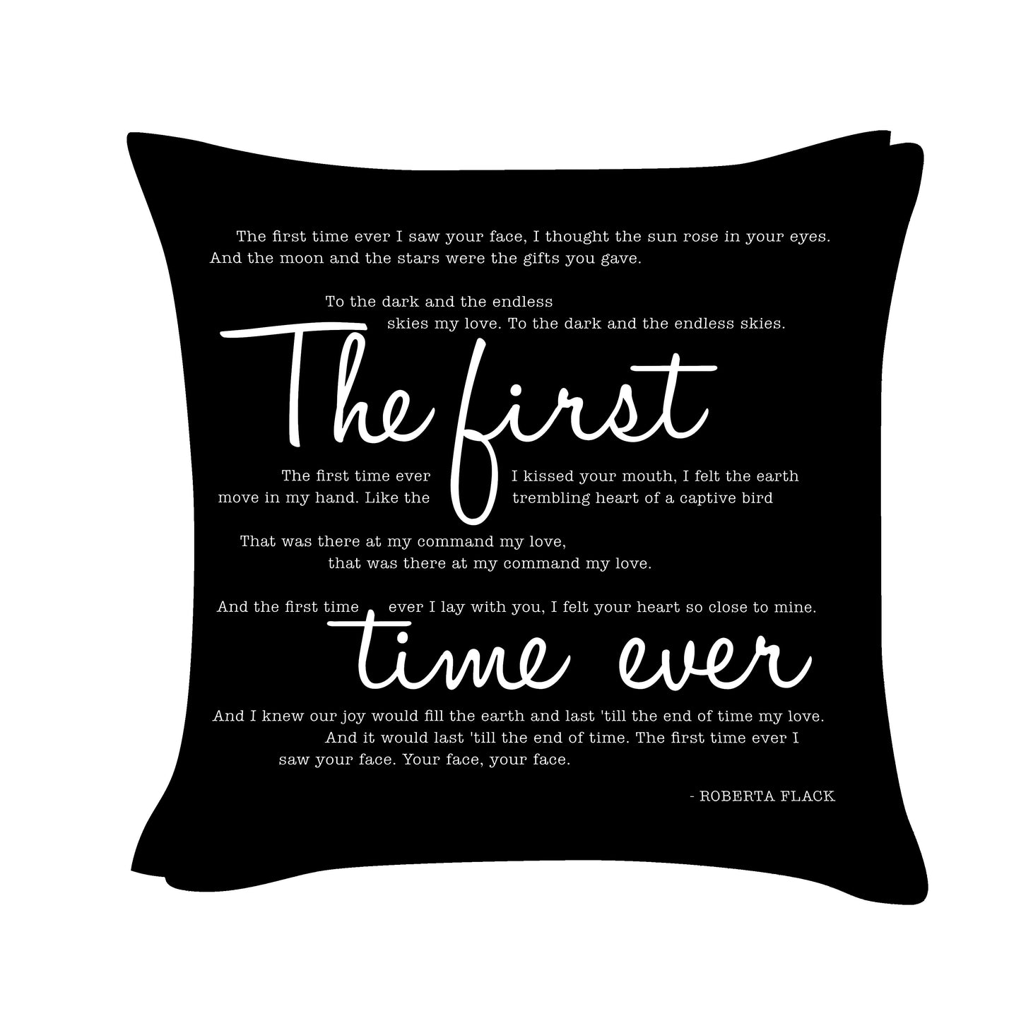 Roberta Flack - First Time - Song Lyric Inspired Cushion Cover