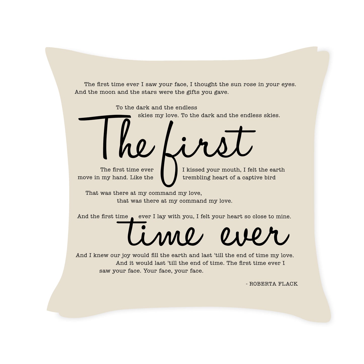 Roberta Flack - First Time - Song Lyric Inspired Cushion Cover