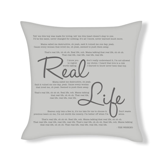 Weeknd - Real Life - Song Lyric Inspired Cushion Cover