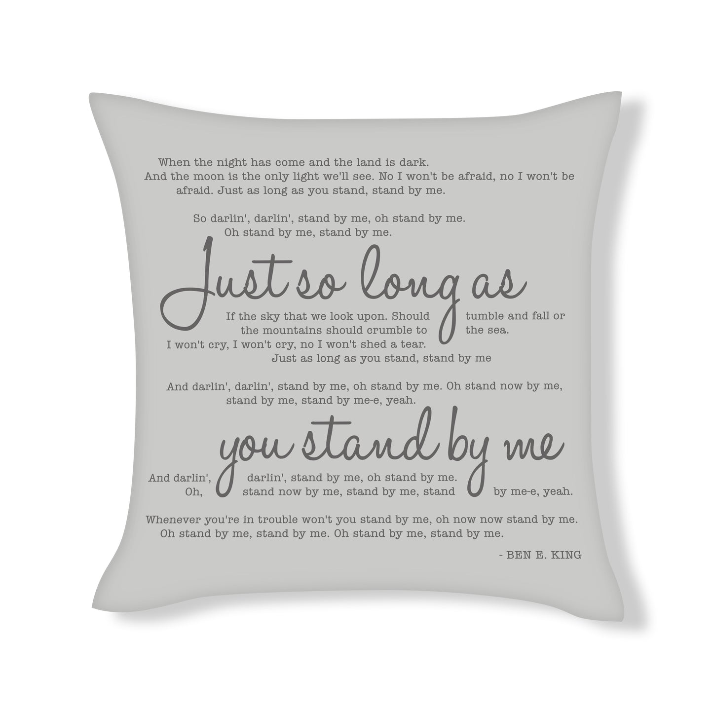 Ben E. King - Stand by Me - Song Lyric Inspired Cushion Cover
