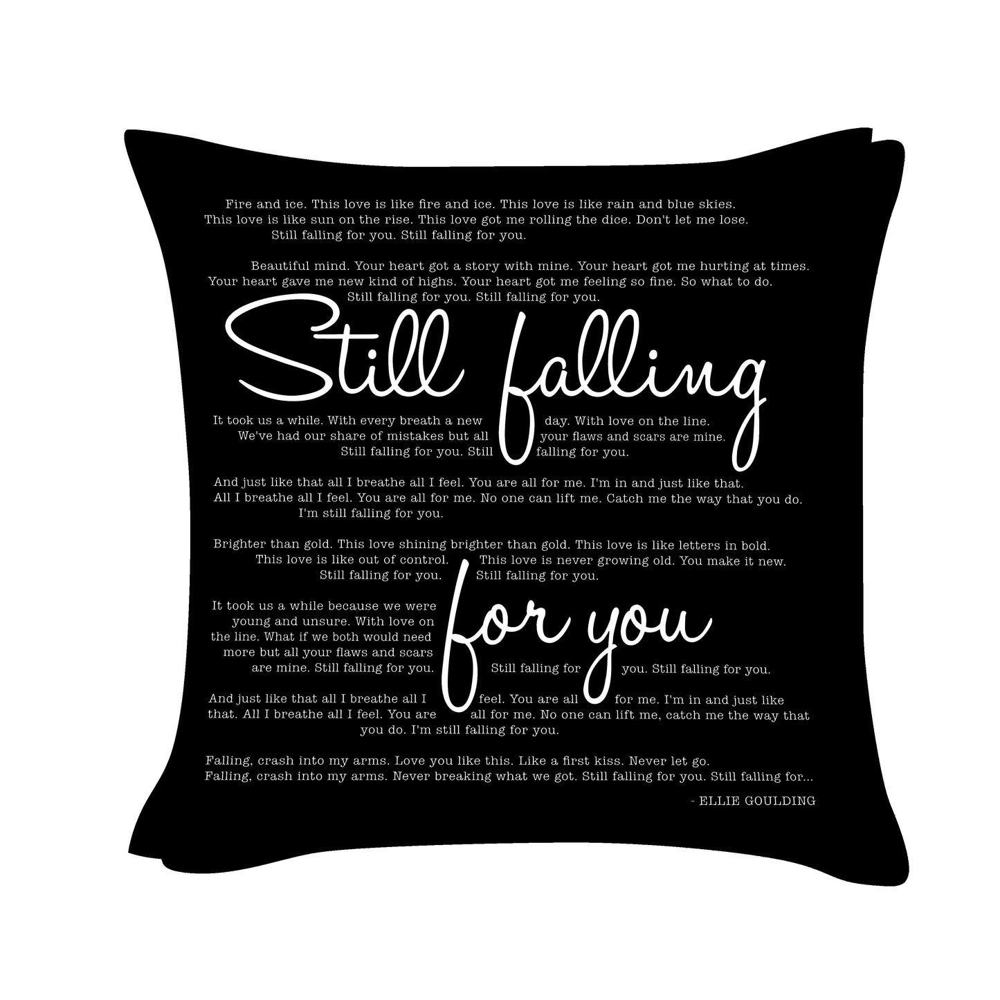 Ellie Goulding - Still Falling For you - Song Lyric Inspired Cushion Cover