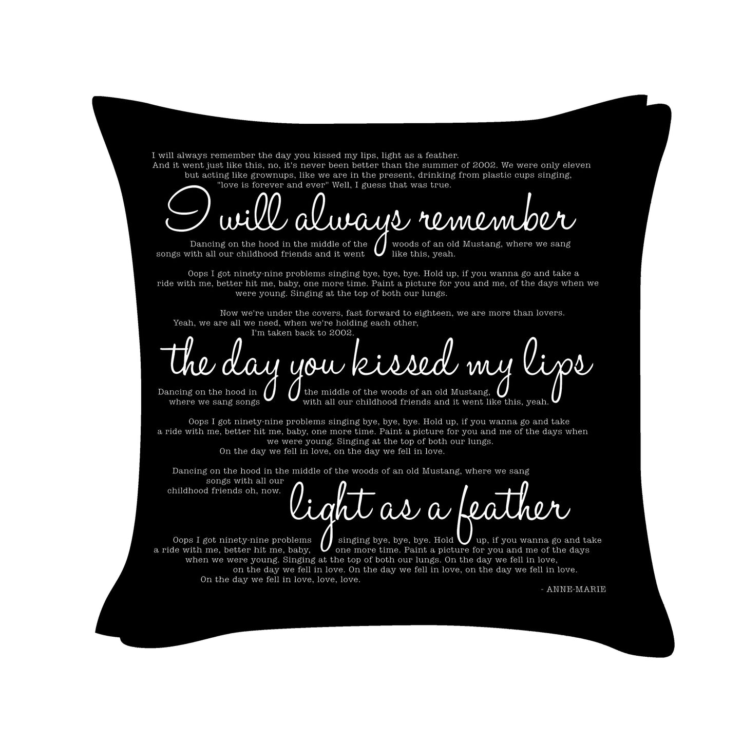 Anne Marie - 2002 - Song Lyric Inspired Cushion Cover