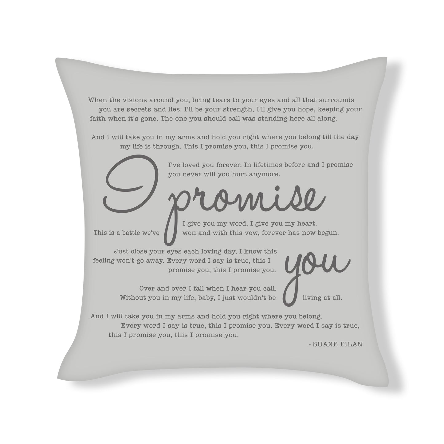 Shane Filan - I promise you - Song Lyric Inspired Cushion Cover