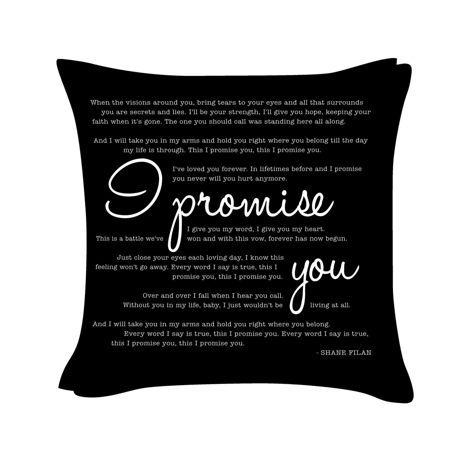 Shane Filan - I promise you - Song Lyric Inspired Cushion Cover