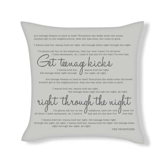 The Undertones - Teenage Kicks - Song Lyric Inspired Cushion Cover