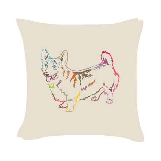 Corgi Art - Beige Cushion Cover