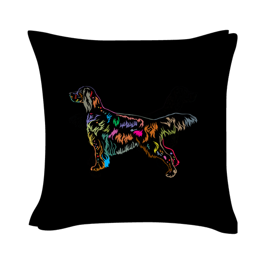 English Setter Art - Black Cushion Cover