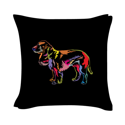 Field Spaniel Art - Black Cushion Cover