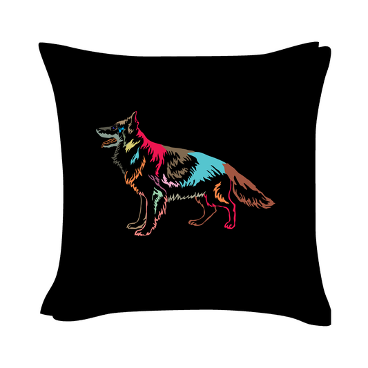 German Shepherd Art - Black Cushion Cover